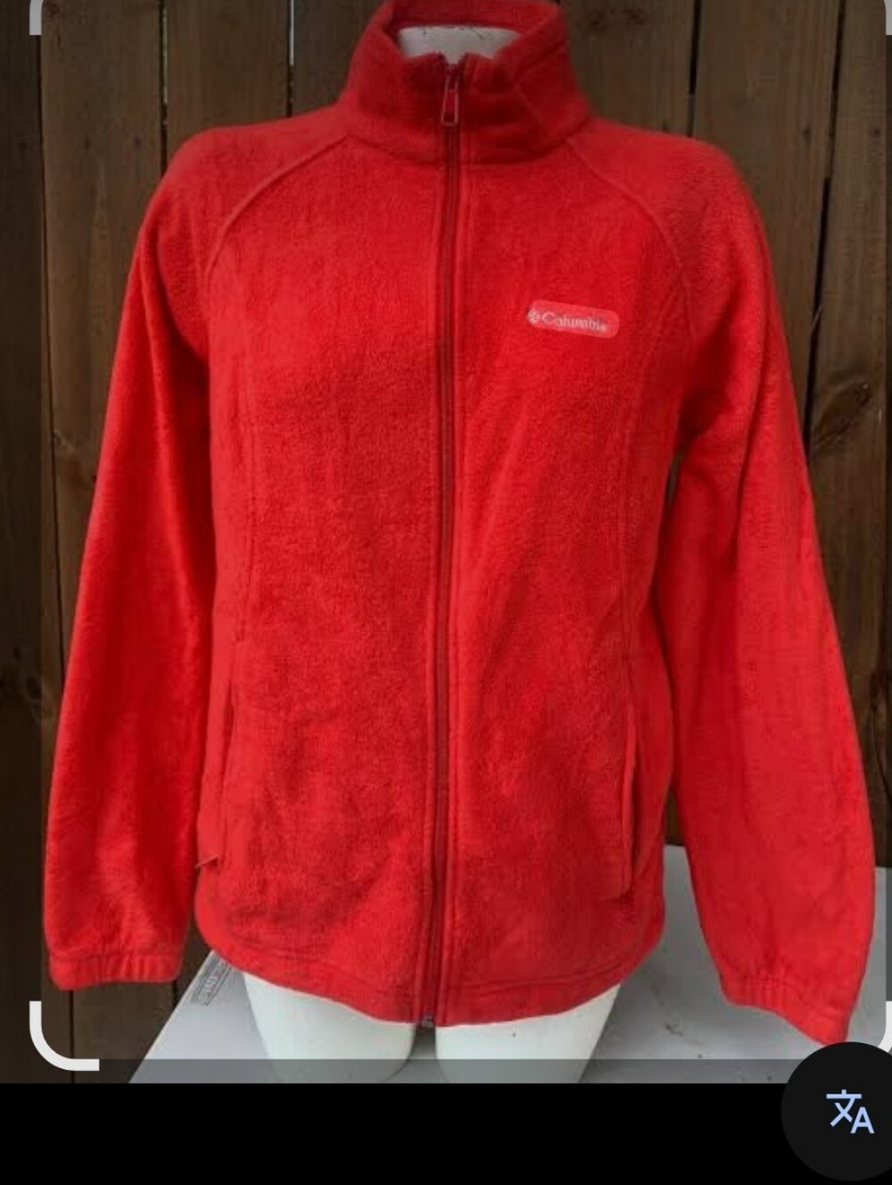 Columbia Women's Bright Red Full-Zip Teddy Fleece Jacket